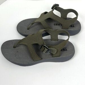 Tread Labs men’s Albion in Forest green arch support buckle sandals, US 10.